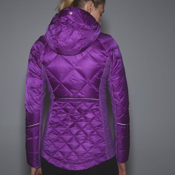 Lululemon Down For A Run Jacket -size 4 Purplw Winter Run Coat - Picture 9 of 10